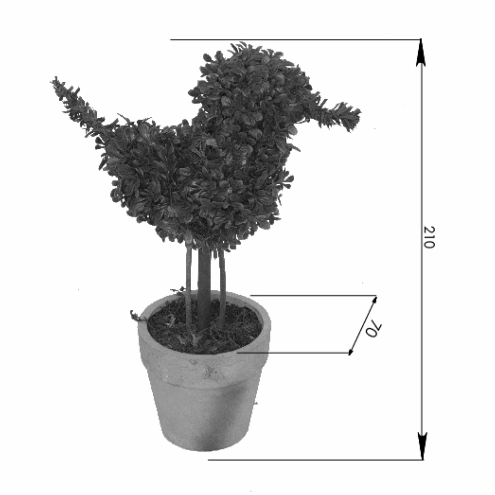 21cm Artificial Topiary Duck Plant in Terracotta Look Pot - Decorative Home & Office Desk Decor by Criterion - Perfect for Indoor Greenery, Wedding Centerpieces, and Garden Decorations