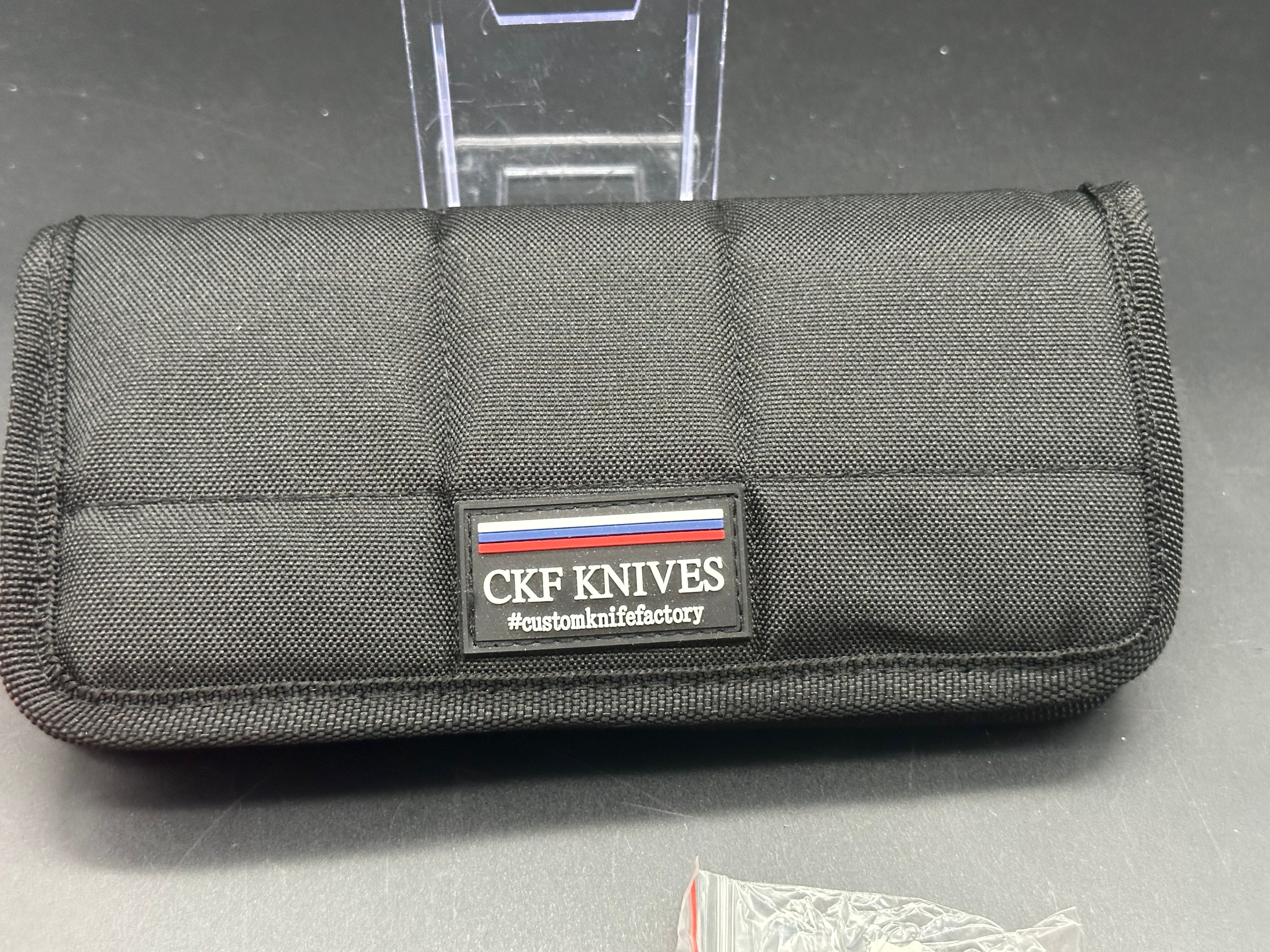 CKF Custom Knife Factory Ablya Folding Knife - Bronze Titanium, Carbon Fiber & Zircuti Handle with M390 Steel Blade - EDC, Outdoor, Camping, Survival Gear