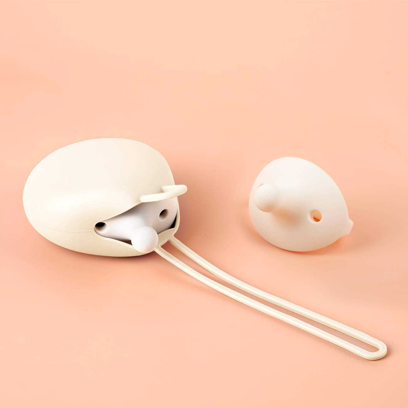 BESSENTIALS Silicone Pacifier Case for Babies - Leak-Proof Pacifier Holder & Storage, Dishwasher Safe, BPA-Free (White) - Perfect for Travel, Daycare & On-the-Go Parents