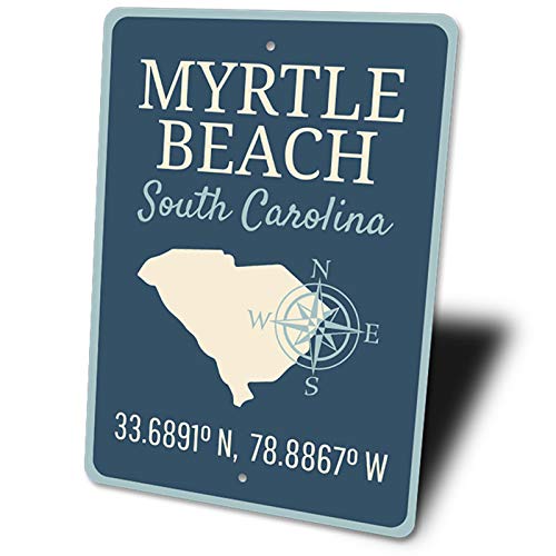 Myrtle Beach Coordinates Sign - 12