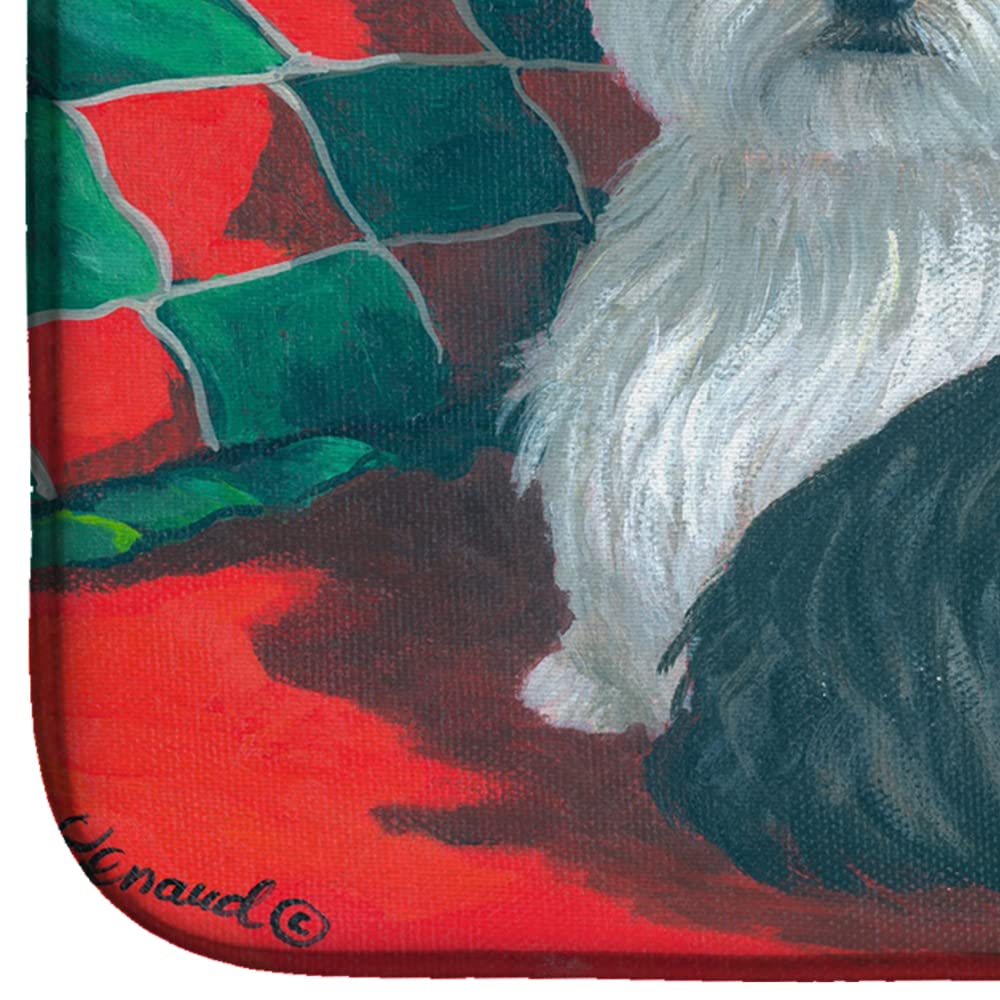 Westie & Scottie Dish Drying Mat - Absorbent Kitchen Counter Mat (14x21