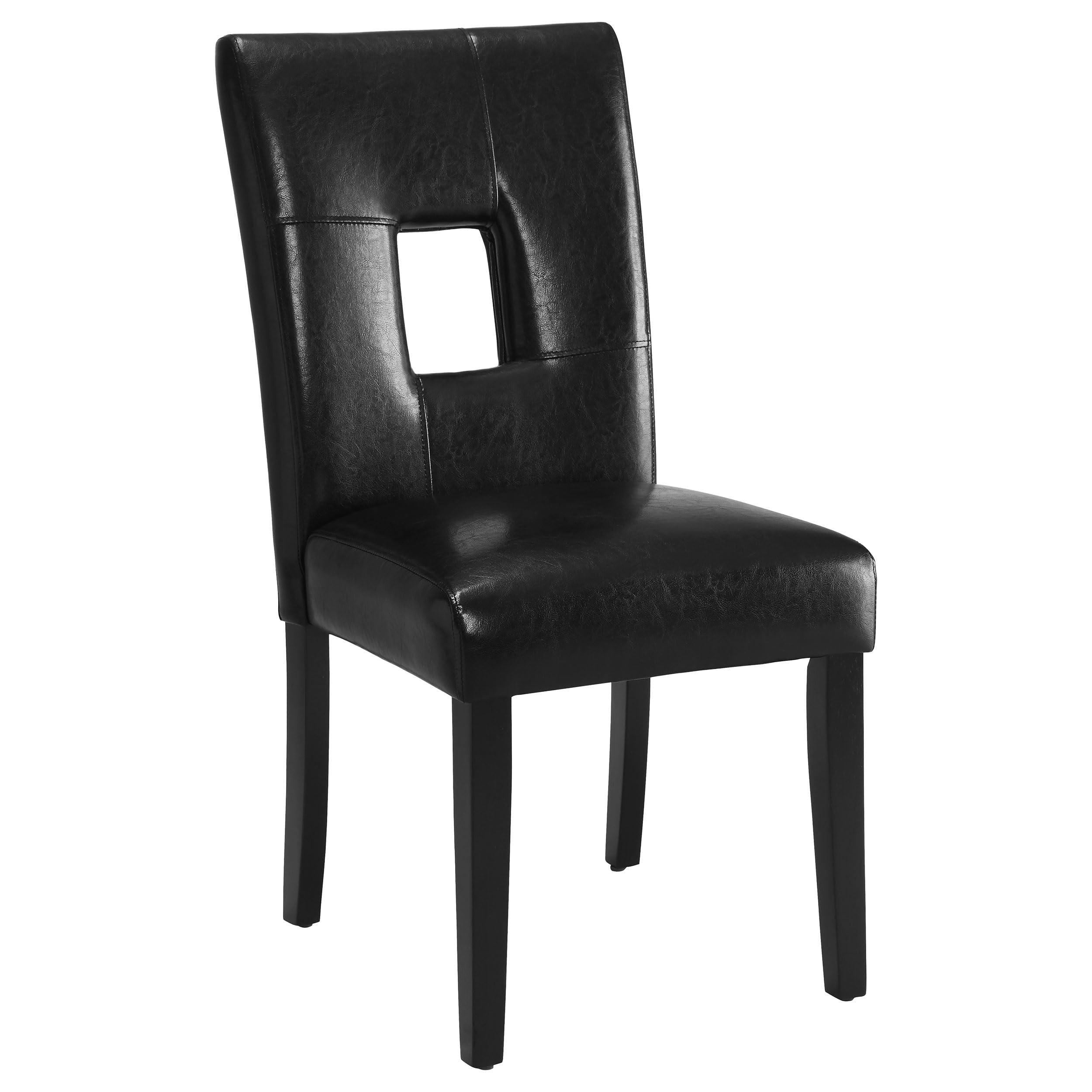 Coaster Newbridge Set of 2 Upholstered Dining Chairs in Black - Modern Kitchen & Dining Room Furniture for Home Decor