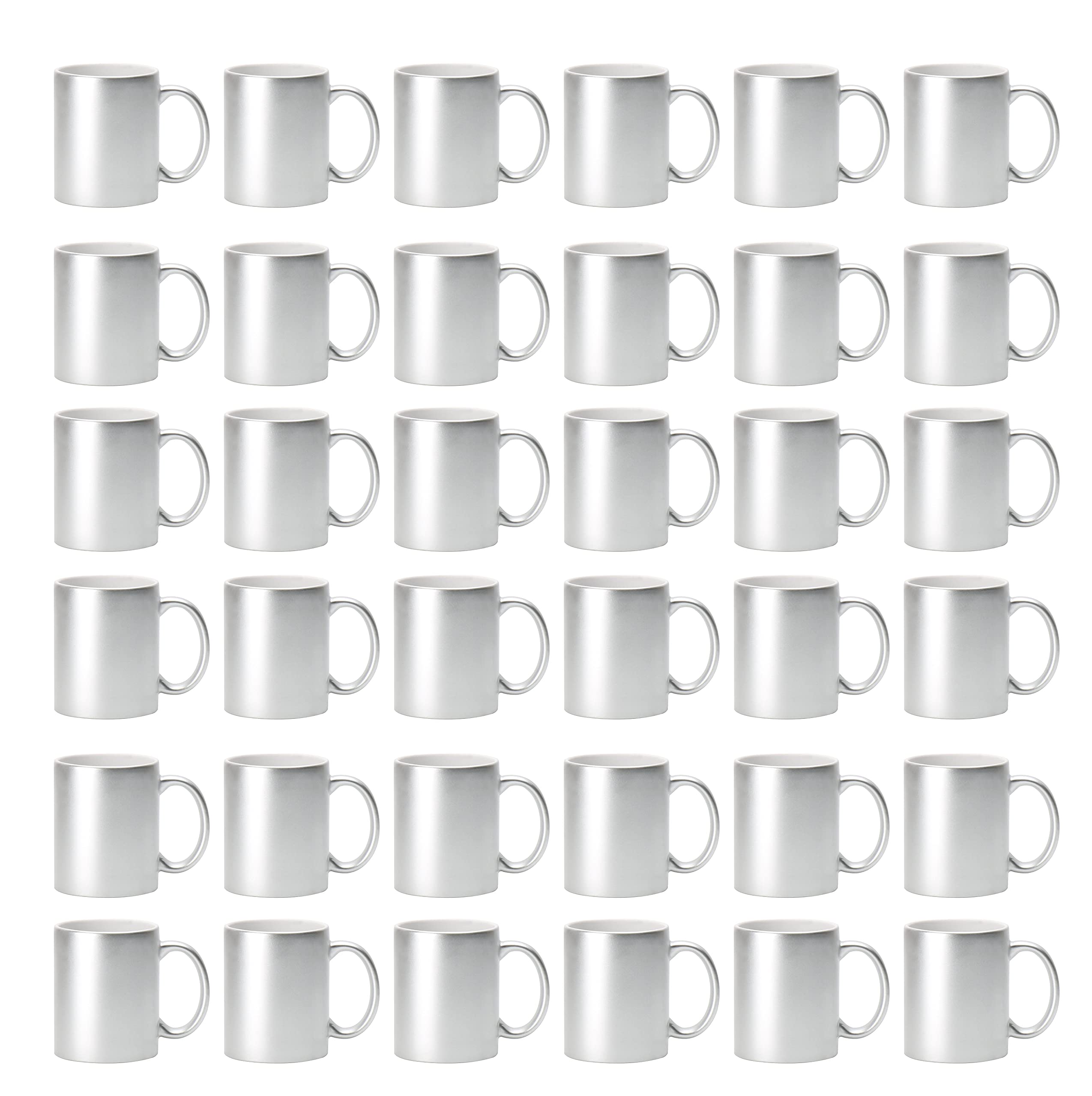 11oz Ceramic Sublimation Coffee Mug - Personalized Photo Mug for Gifts, Customizable, Dishwasher Safe (36, Silver) - Perfect for Home, Office, and Special Occasions