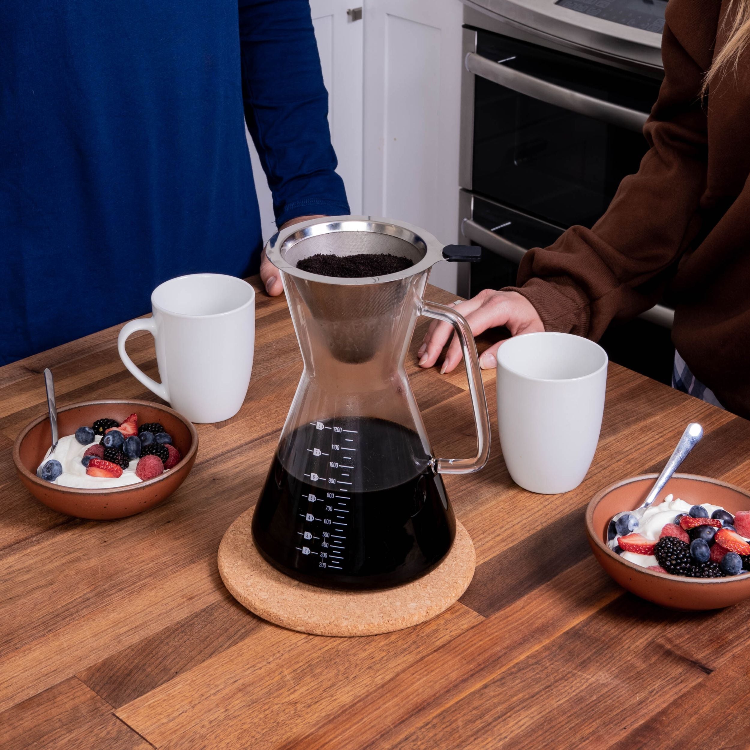 Premium Glass Coffee Carafe - 34oz Insulated Thermal Carafe with Stainless Steel Lid - Perfect for Home, Office, or Restaurants - Keeps Coffee Hot for Hours - Ideal for Serving and Storing Coffee, Tea, or Hot Beverages