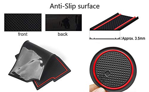 Auovo 18pcs Custom Fit Anti-Dust Mats for Mazda CX-5 (2017-2023) | Door Compartment & Cup Holder Liners | Premium Car Interior Accessories | Perfect for Road Trips & Daily Commuting (Red)