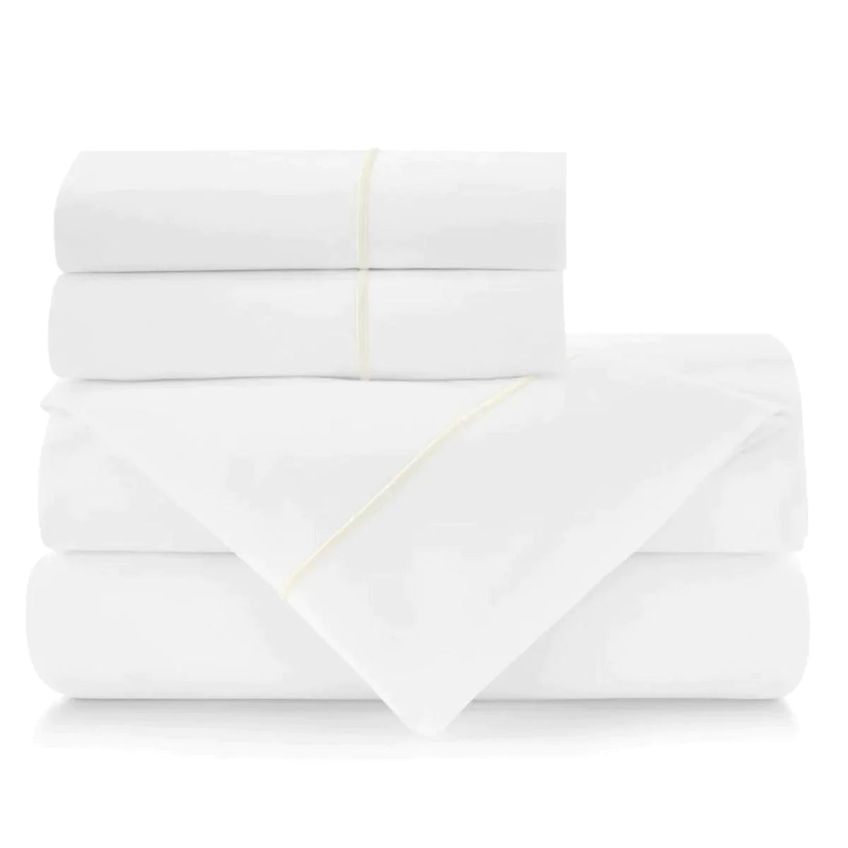 Luxury Embroidered Percale Cotton Sheet Set - 100% Breathable & Soft Bedding for Master Bedroom, Guest Room & Hotel Use