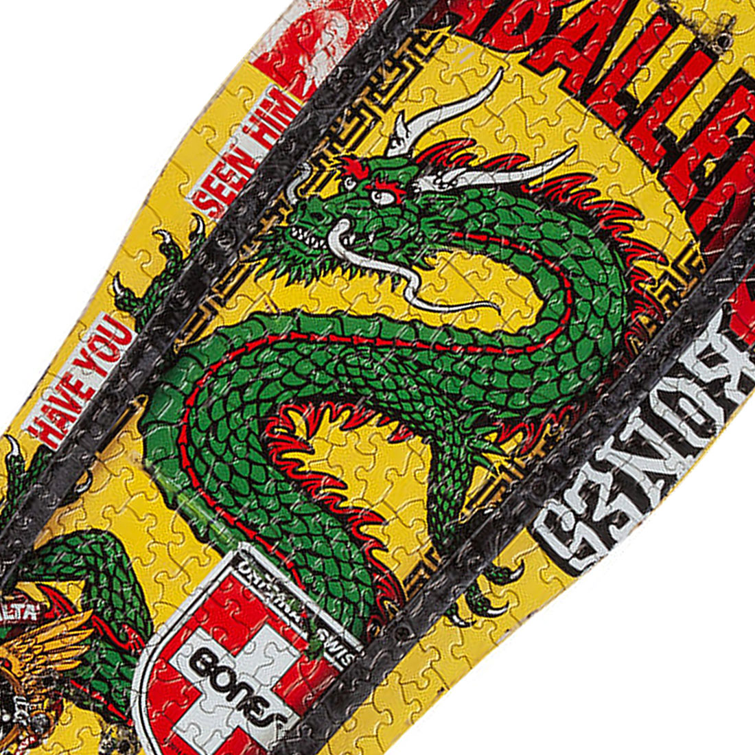 Powell Peralta 500 Piece Jigsaw Puzzle - Caballero Chinese Dragon Yellow Artwork | Fun Family Activity & Home Decor for Puzzle Lovers
