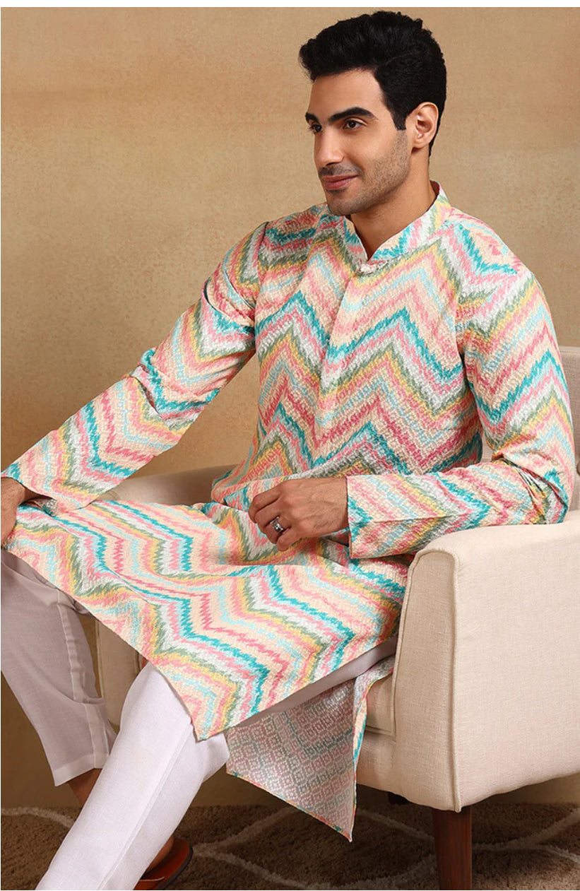 Men's Embroidered Straight Kurta - Traditional Indian Tunic for Casual & Festive Wear | Perfect for Weddings, Parties & Daily Outfits