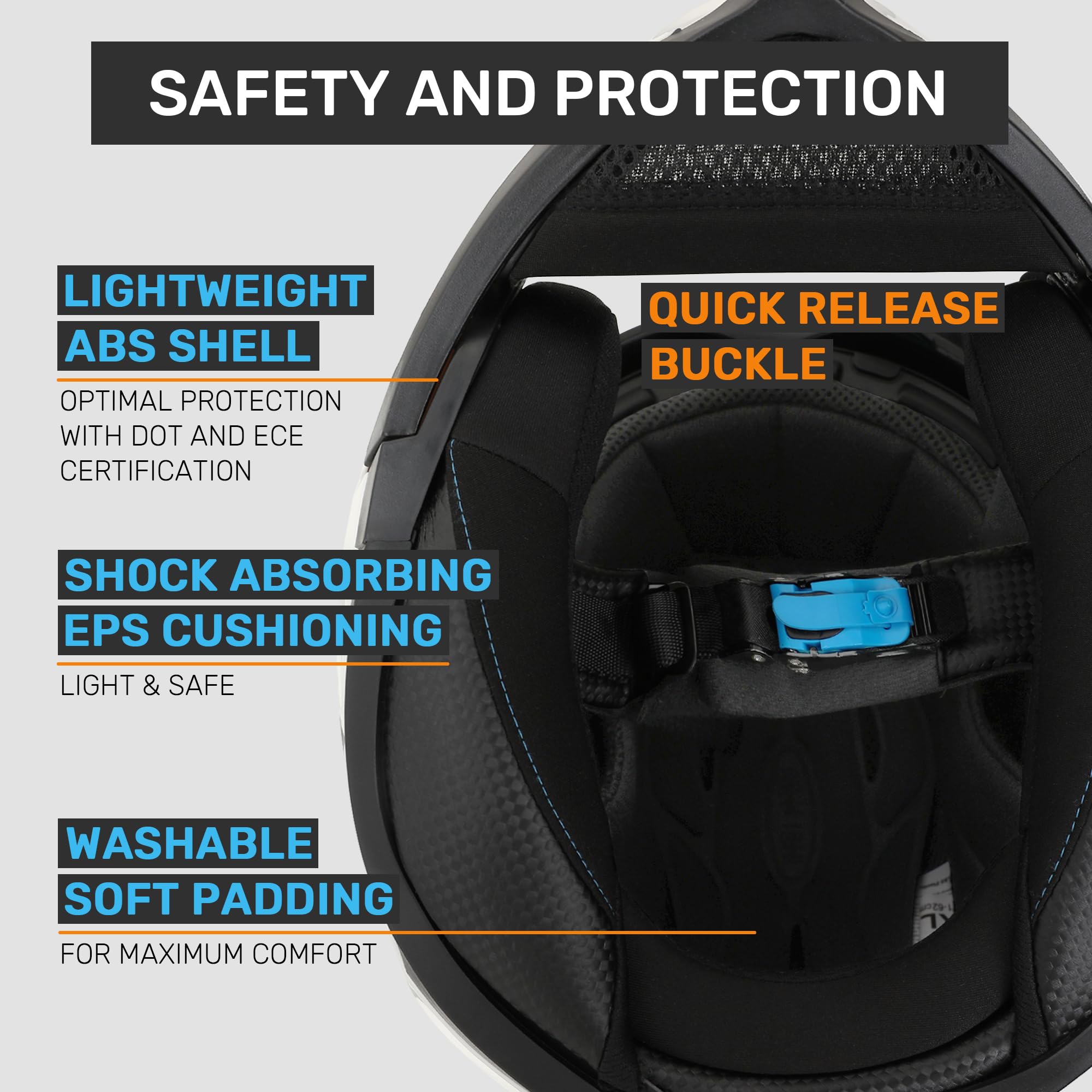 Westt Modular Motorcycle Helmet - DOT Approved Full Face Flip-Up for Men & Women - Riding & ATV