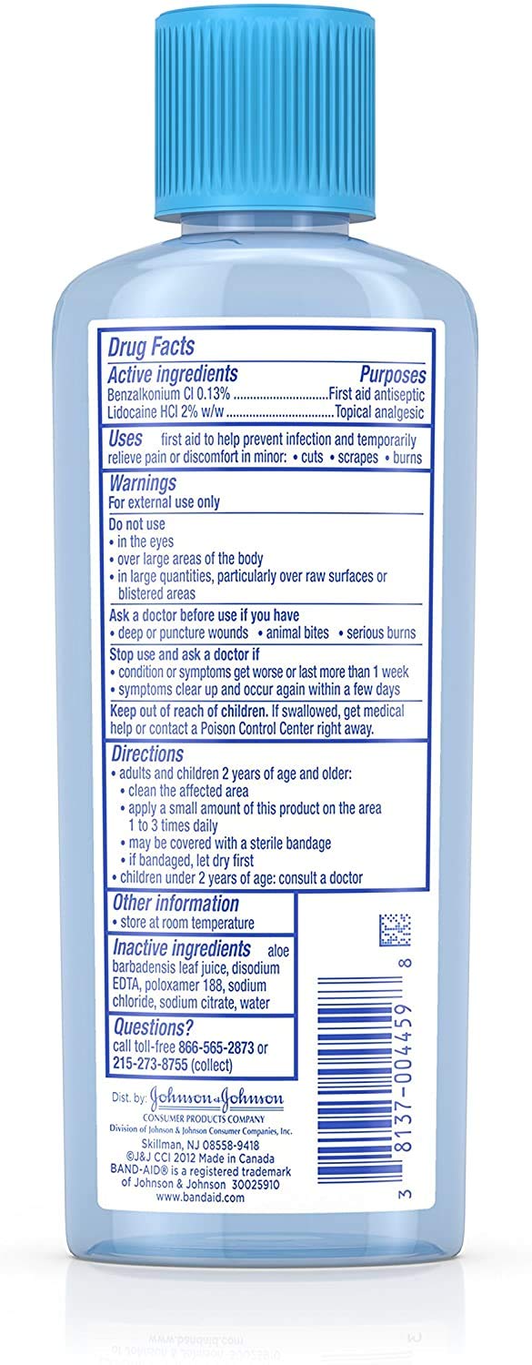 Hurt-Free Antiseptic Wash for Cuts & Scrapes | 6 Fl Oz First Aid Solution for Kids & Adults | Painless Wound Cleaning for Home, School & Travel