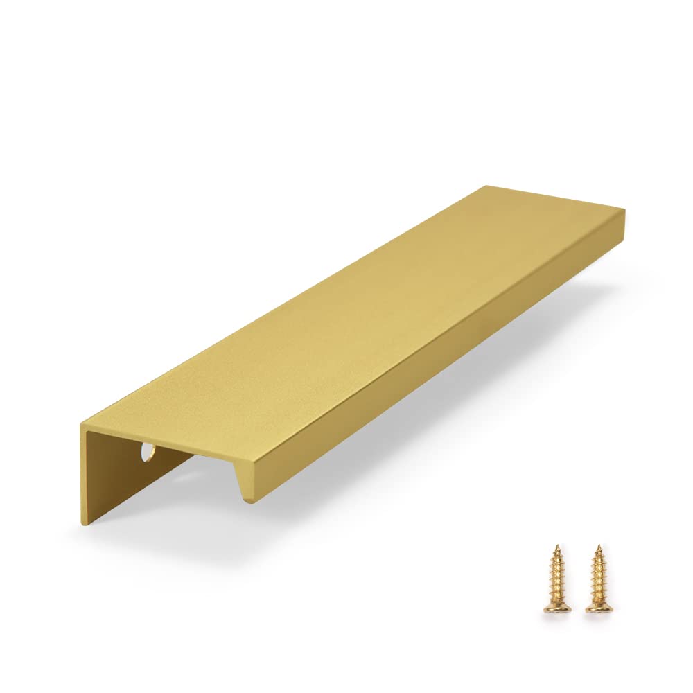 YONFIAFIT 5-Pack 3 Inch Gold Aluminum Hidden Drawer Pulls - Concealed Cabinet Handles for Wardrobe, Closet & Furniture (3699S) - Perfect for Modern Home & Office Storage Solutions