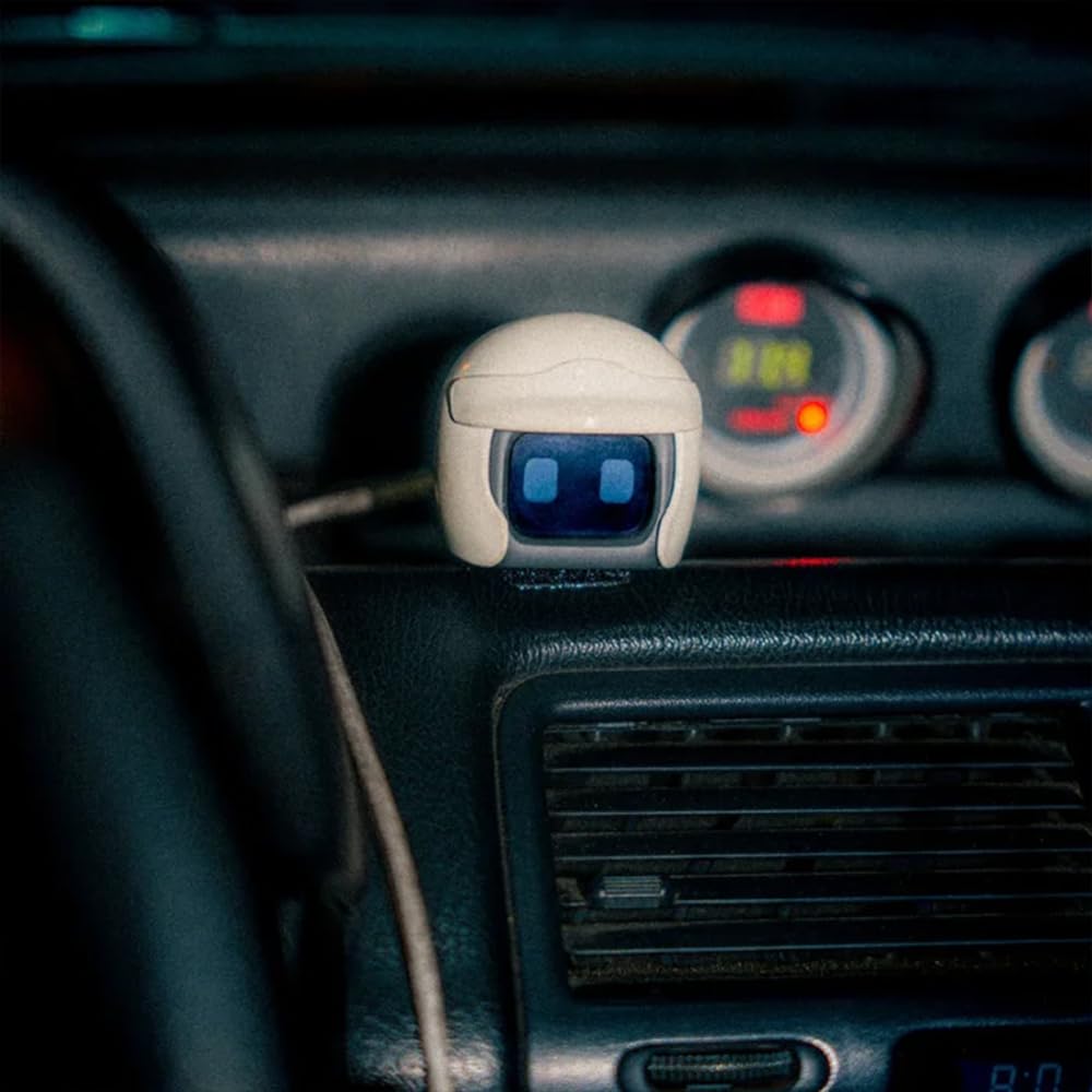 Interactive Poki Car Robot - Smart Dashboard Companion with 50+ Animations & Voice Control | Fun AI Pet for Kids & Adults | Perfect for Road Trips, Gifts & Car Decor (Pink)