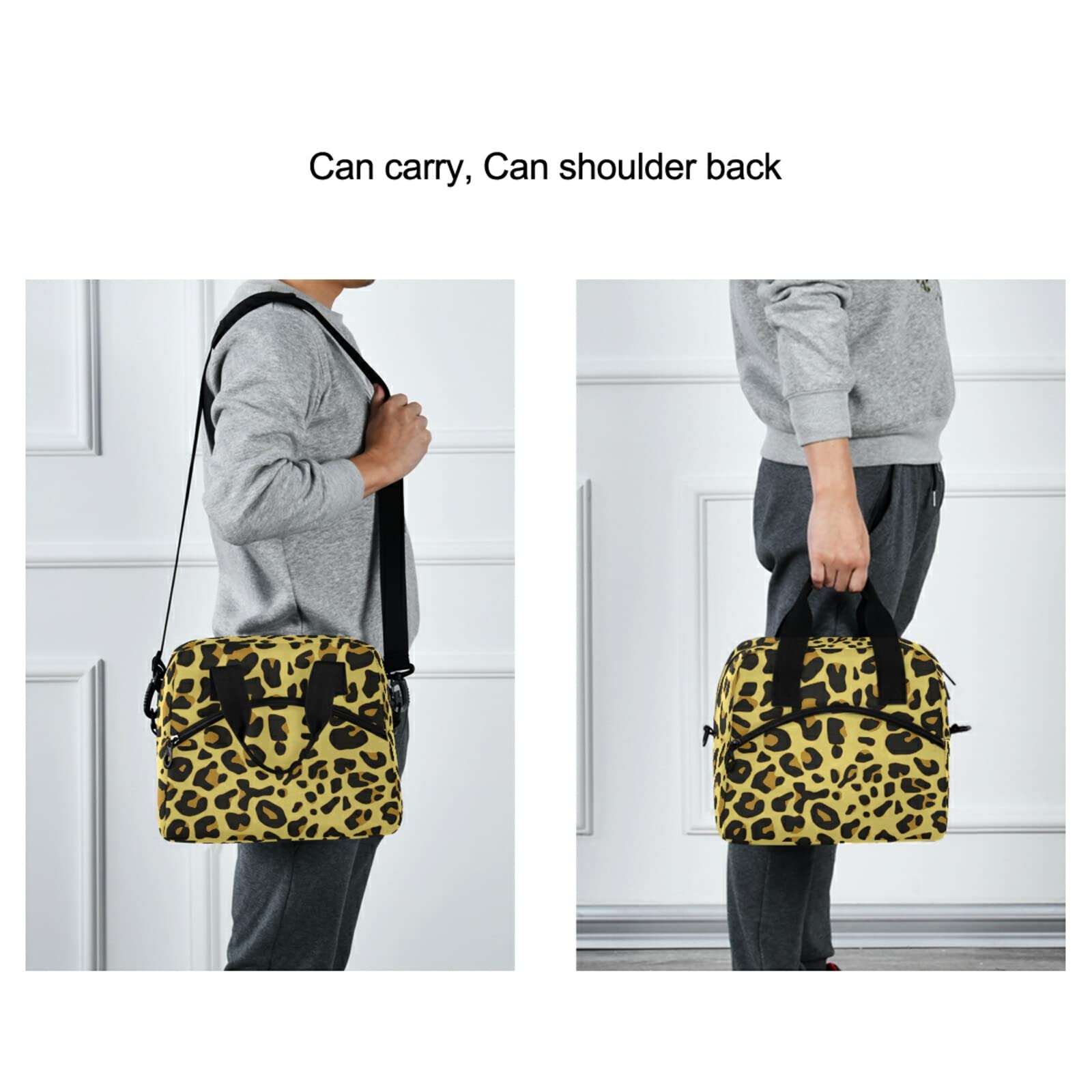 Cheetah Print Insulated Lunch Bag - Reusable Leakproof Cooler Tote for Women & Men with Adjustable Shoulder Strap | Perfect for Work, School, Picnic, Camping & Outdoor Activities