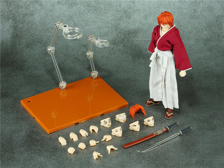Dasin Models 6 Inch Rurouni Kenshin Himura Kenshin Samurai X Red Version Action Figure - Anime Collectible for Display & Gift Giving | Perfect for Anime Fans, Home Decor, and Office Display