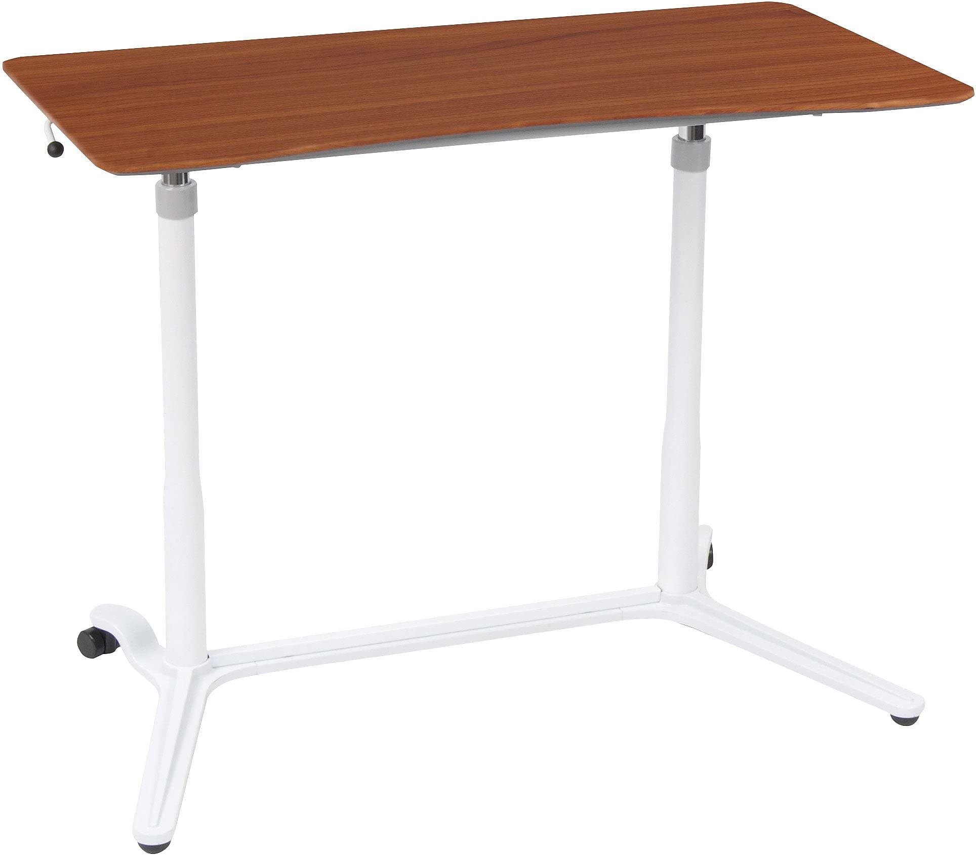 Calico Designs 51231 Sierra Height Adjustable Desk - 37.5 Inch White/Cherry Ergonomic Standing Desk for Home Office, Gaming & Workspace - Perfect for Remote Work & Study