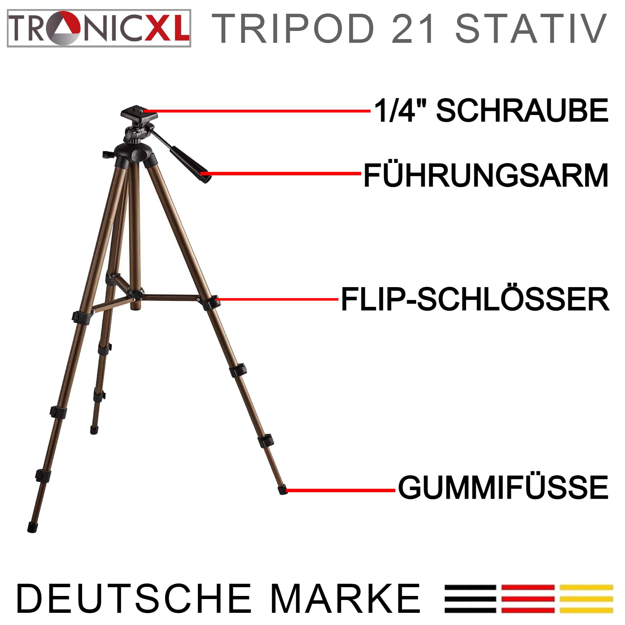 TronicXL Tripod21P Universal Projector Mount - Compatible with BenQ, Asus, Acer, Epson, Sony, Panasonic, Philips, WiMiUS, TOUMEI, Merisny, QKK, OTHA & Android Projectors - Perfect for Home Theater, Office Presentations & Outdoor Movie Nights