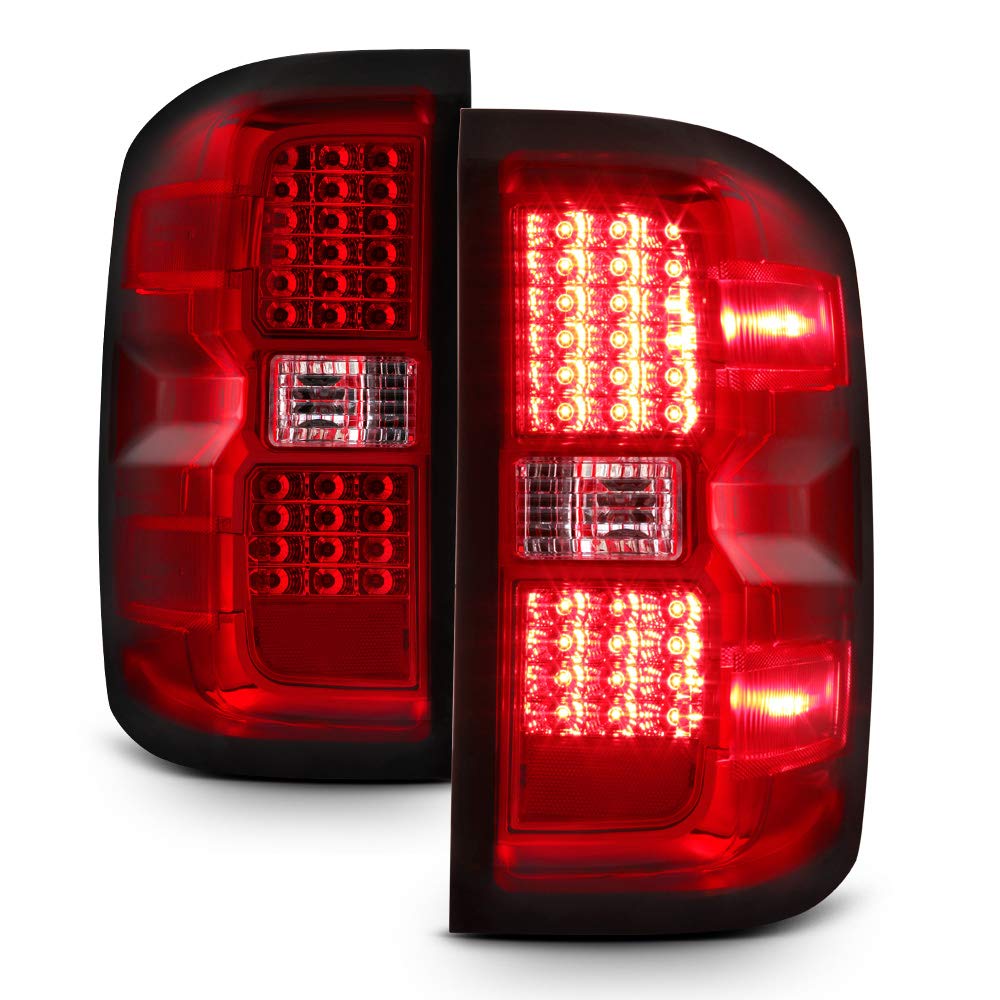 ACANII LED Tail Lights for 2014-2017 Chevy Silverado 1500 - Red Brake Lamps | Durable & Bright Replacement Lights for Enhanced Night Driving Safety
