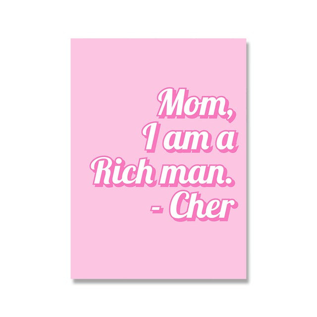 Think Pink Canvas Posters - Aesthetic Wall Art for Home & Office Decor - Perfect for Bedroom, Living Room & Gifts