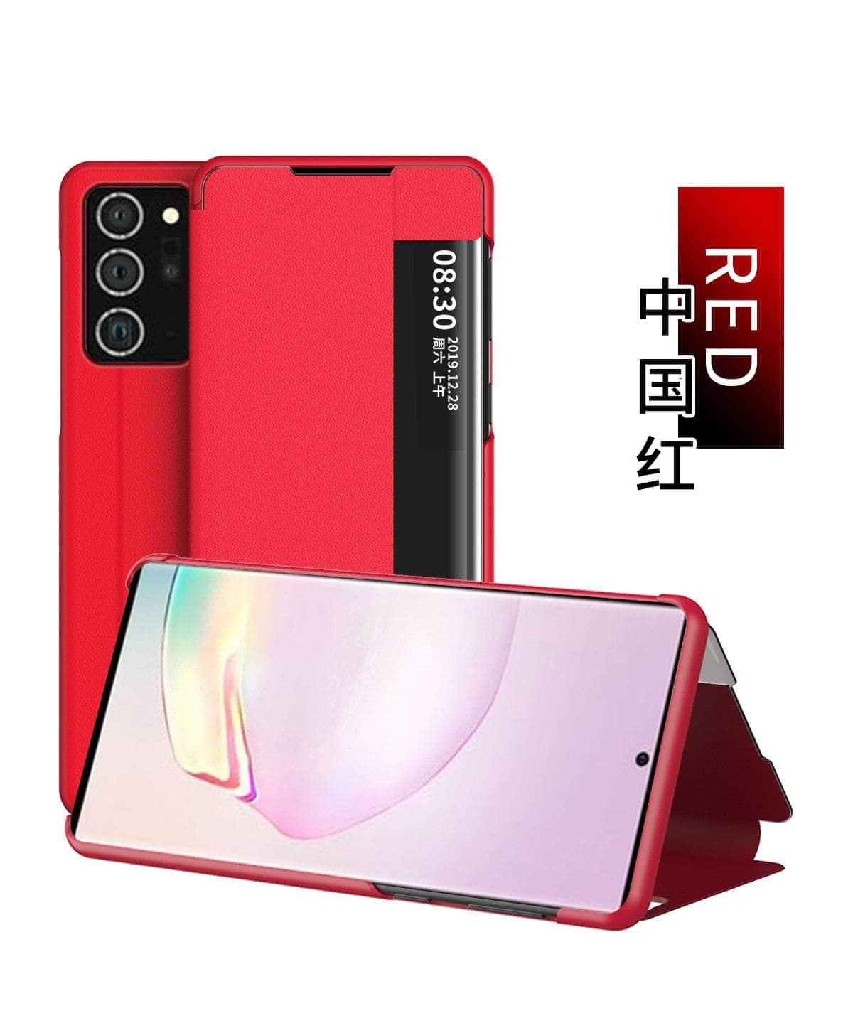 Samsung Galaxy S20 Note 20 Ultra Leather Case with Smart View Window & Flip Stand - Perfect for Business, Travel and Everyday Protection