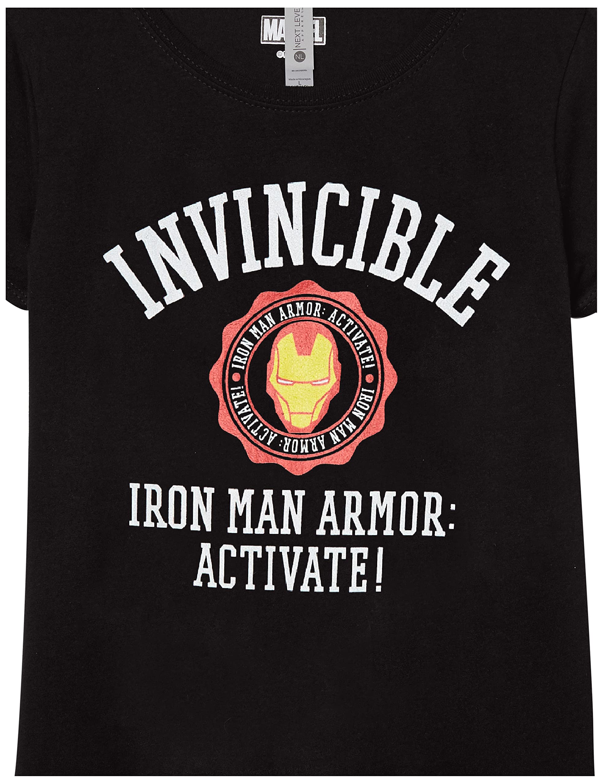 Marvel Girl's Invincible Iron Man T-Shirt for Women | Superhero Graphic Tee | Casual Wear & Cosplay | Perfect for Comic Con & Everyday Outfits