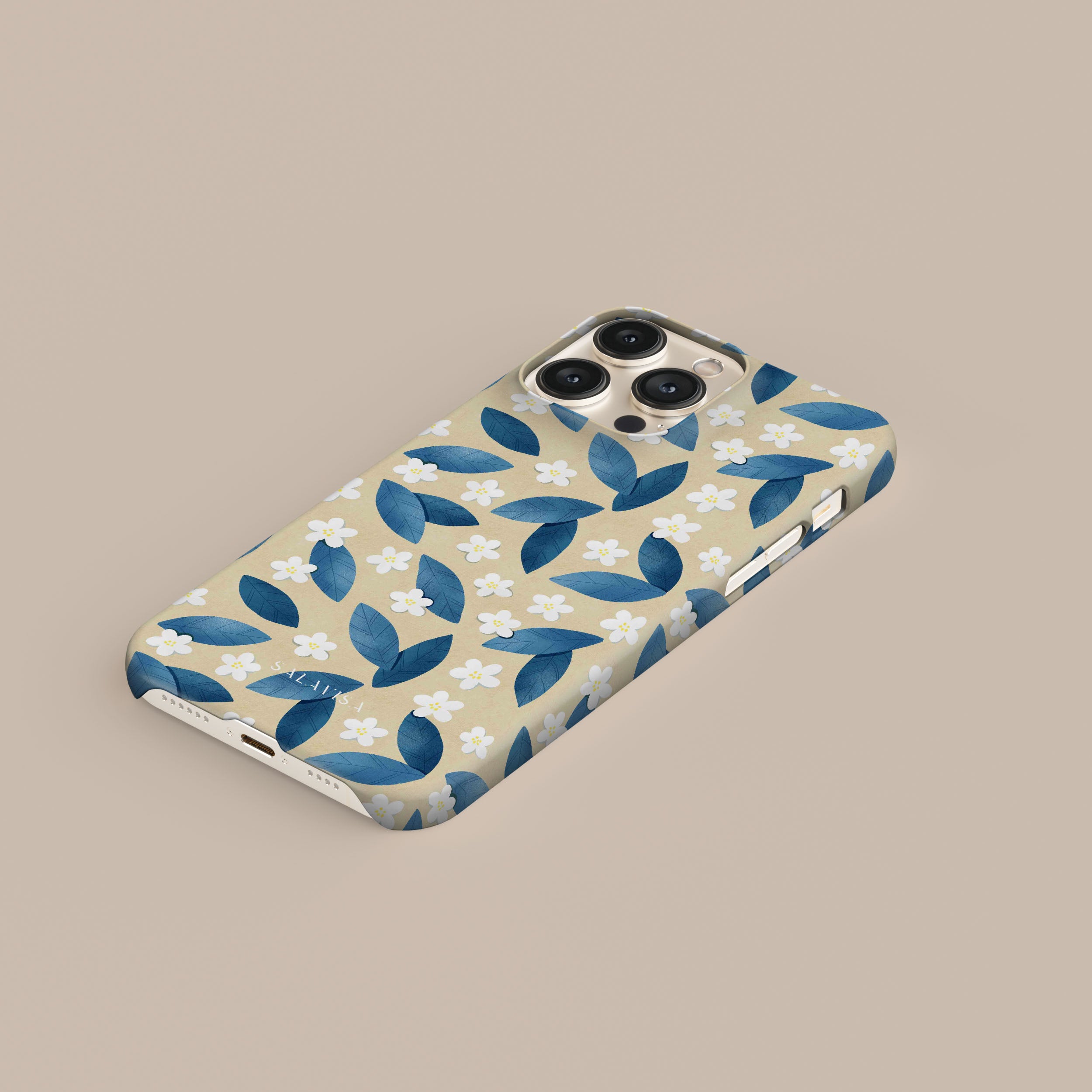 Premium Blue Leafs Phone Case - Durable Protective Cover for iPhone & Samsung - Stylish Nature-Inspired Design for Everyday Use & Outdoor Adventures