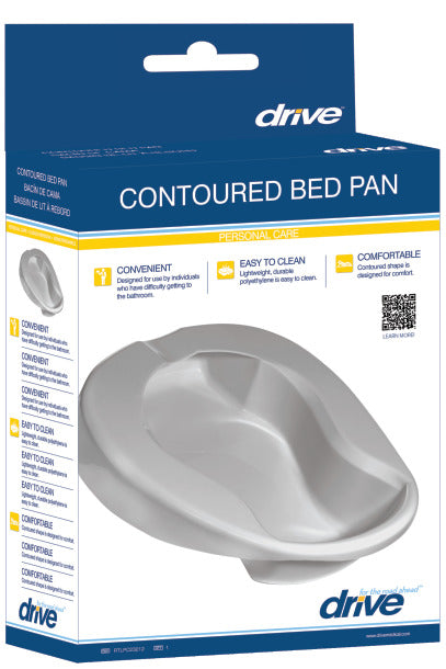 Contoured Bed Pan - Medical Bedside Commode for Elderly & Patients - Portable & Comfortable for Home Care & Hospital Use