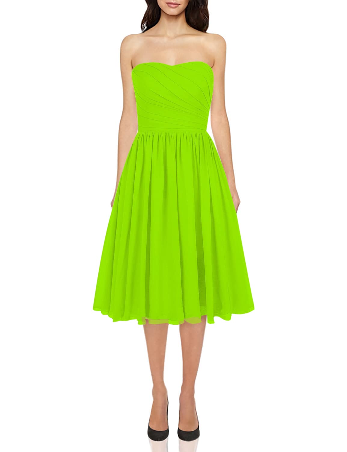 JAEDEN Short Chiffon Strapless Bridesmaid Dresses - Elegant Wedding Guest & Prom Dresses for Special Occasions