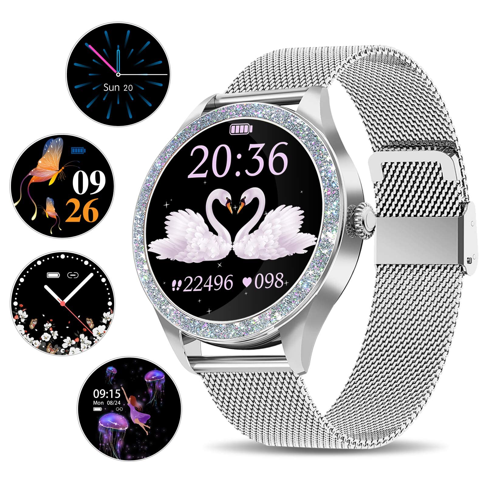 Elegant Women's Smartwatch - Fitness Tracker with Heart Rate & Sleep Monitor for Active Lifestyle