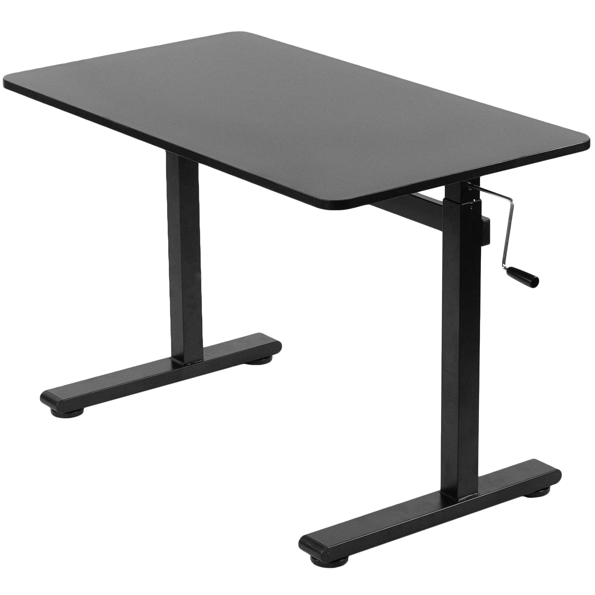 VIVO Height Adjustable Standing Desk 43 x 24 Inches, Hand Crank Sit Stand Home Office Desk with Sturdy Frame & Solid One-Piece Tabletop - Black (DESK-M43TB) | Perfect for Home Office, Study Room & Workspace Ergonomics