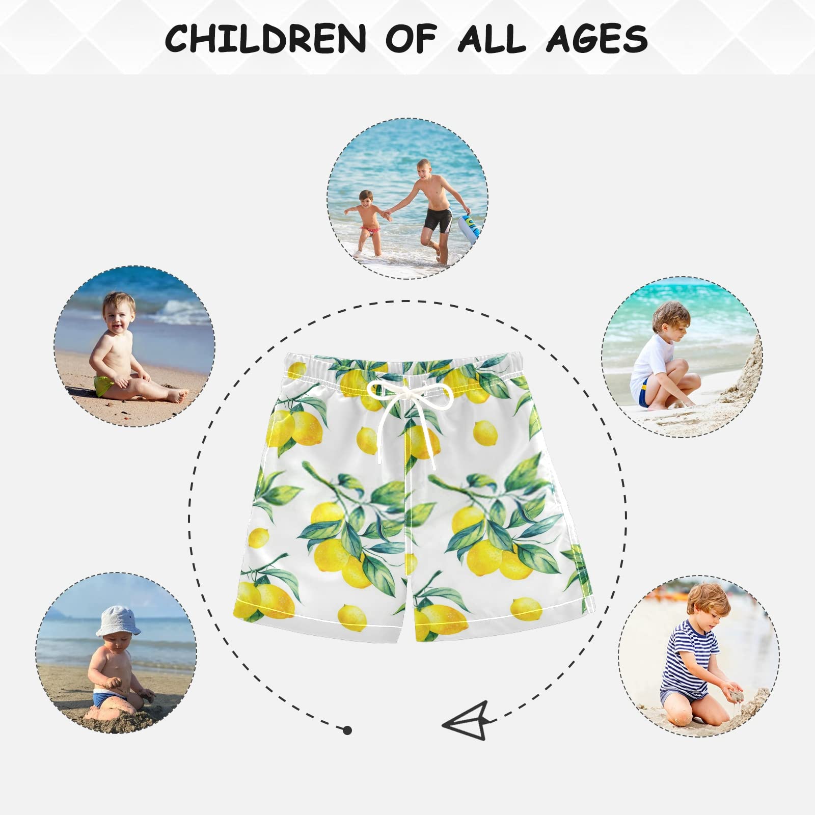**Boys Swim Trunks for Kids 2-14 Years - Quick Dry Swim Shorts for Beach, Pool & Hawaii Vacation - Toddler to Teen Swimwear with UPF Protection**    *(Perfect for Swimming Lessons, Summer Vacations & Water Play)*