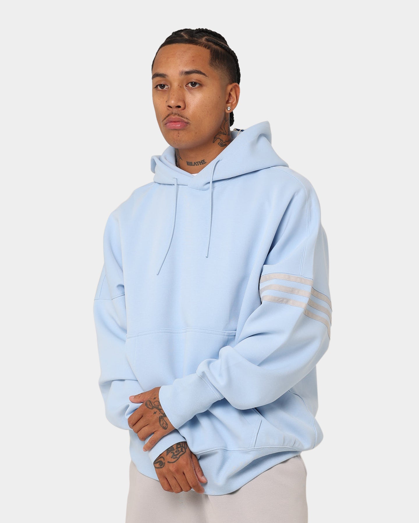 Adidas New C Hoodie Clear Sky - Men's Lightweight Pullover Sweatshirt for Casual Wear & Street Style
