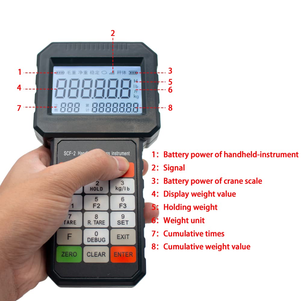 3T Wireless Digital Crane Scale - Heavy Duty Industrial Hanging Scale with Handheld Meter (3000KG/6614LBS) - Perfect for Construction, Shipping, and Warehouse Weight Measurement