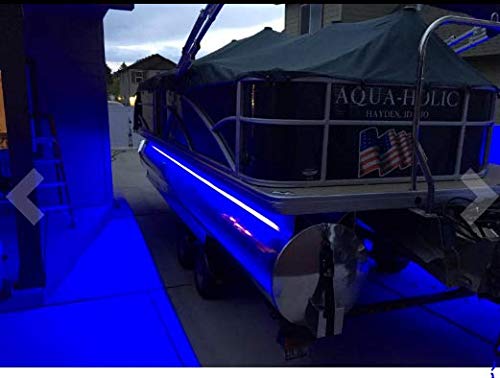 Green Blob Outdoors LED Boat Deck Lighting Kit - Blue Neon Style with Red & Green Navigation Lights for Pontoon Boats | DIY Under Deck Lighting for Night Cruising & Party Ambiance (Blue, 25 Lights)