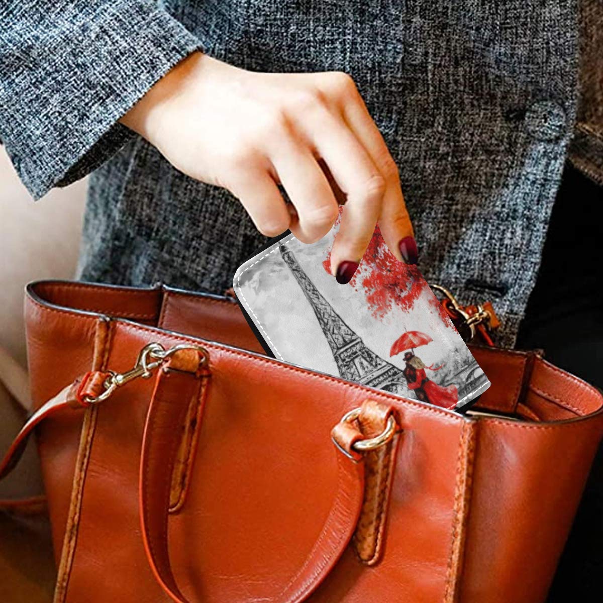 Paris Eiffel Tower RFID Leather Wallet for Women - Travel & Daily Use