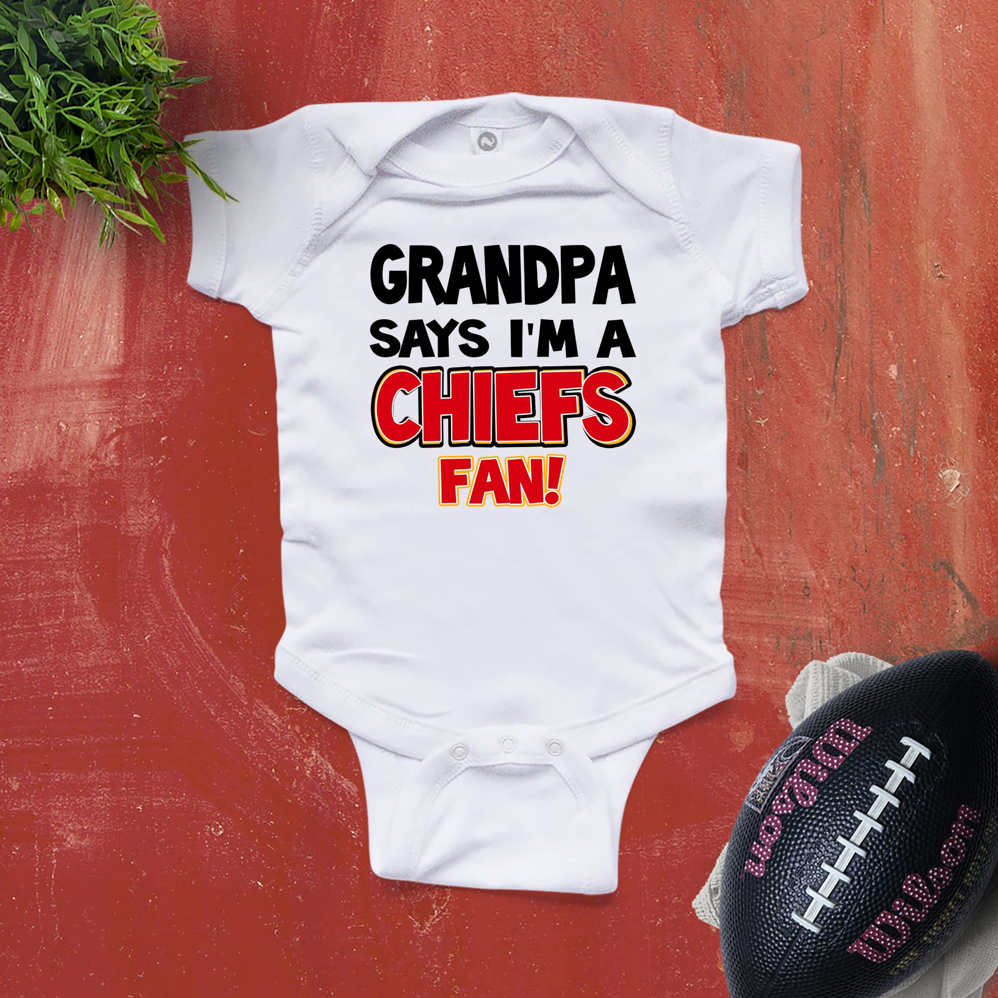 Baby Chiefs Fan Bodysuit - Grandpa's Gift for Football Games