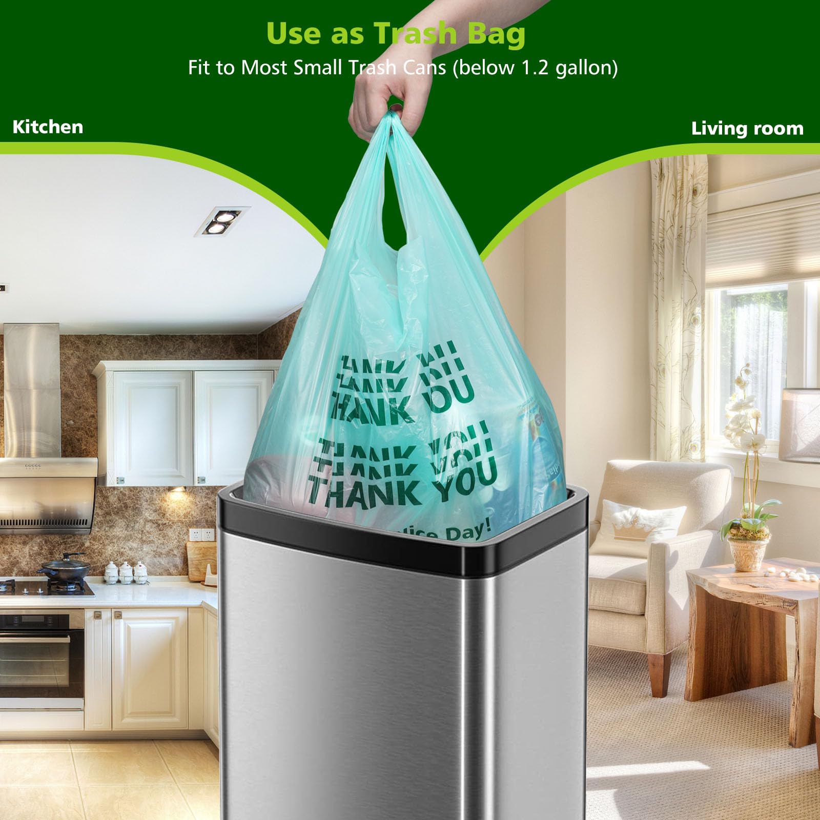 AYOTEE 350 Count Disposable Plastic Grocery Bags with Handles - Heavy Duty Shopping Bags for Supermarkets, Retail Stores & Small Businesses - Perfect for Groceries, Produce & Convenient Shopping - Ideal for Checkout Counters, Farmers Markets & Food Packaging
