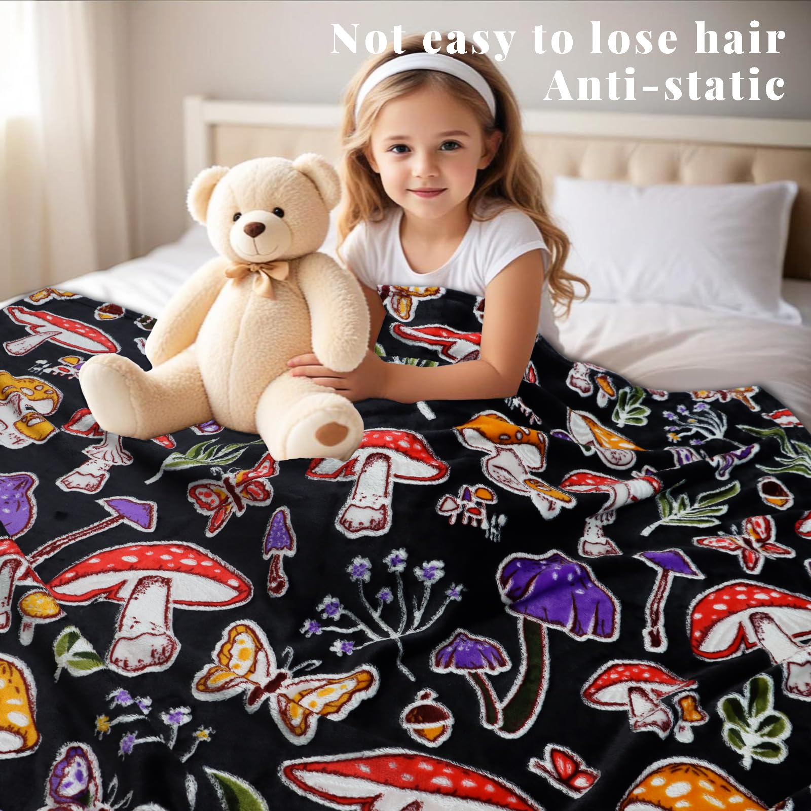 Glow in The Dark Mushroom Blanket - Soft & Warm 50