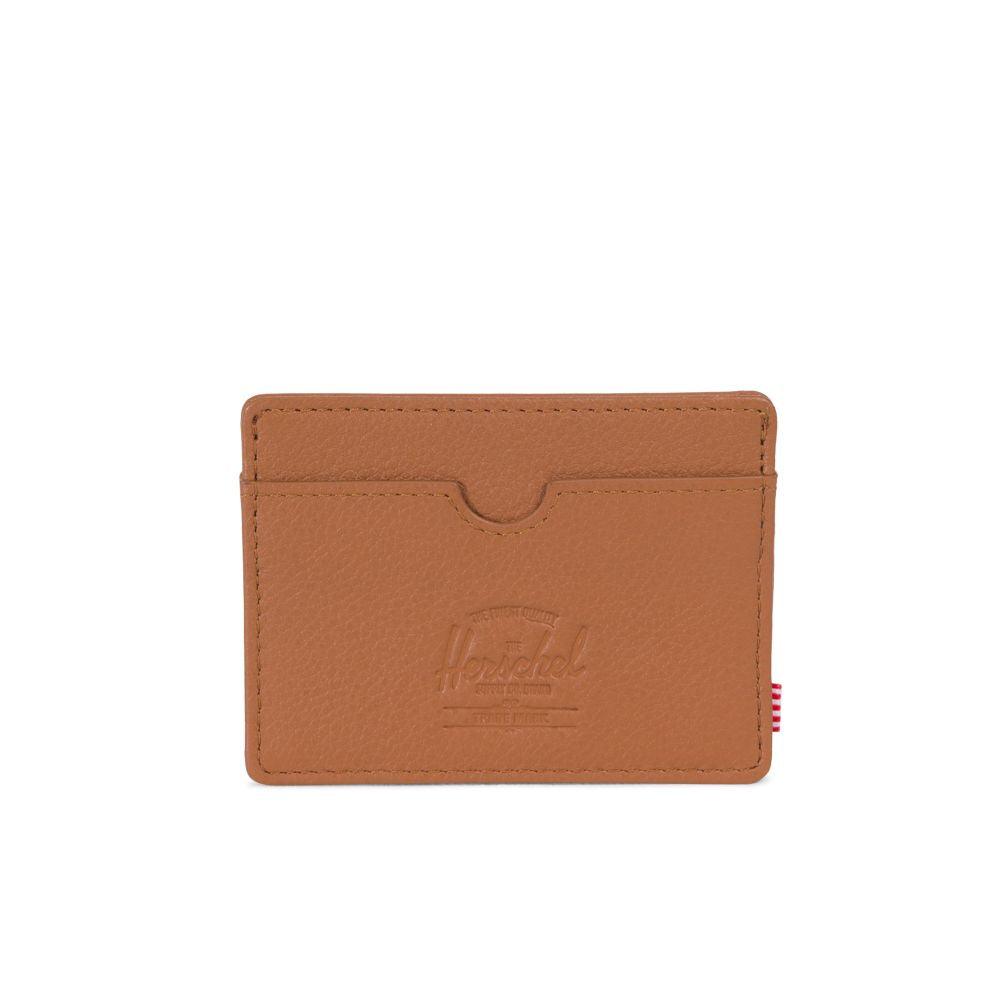 Herschel Charlie Wallet - Tan Pebbled Leather RFID Blocking Bifold Wallet for Men - Perfect for Travel, Business & Everyday Use