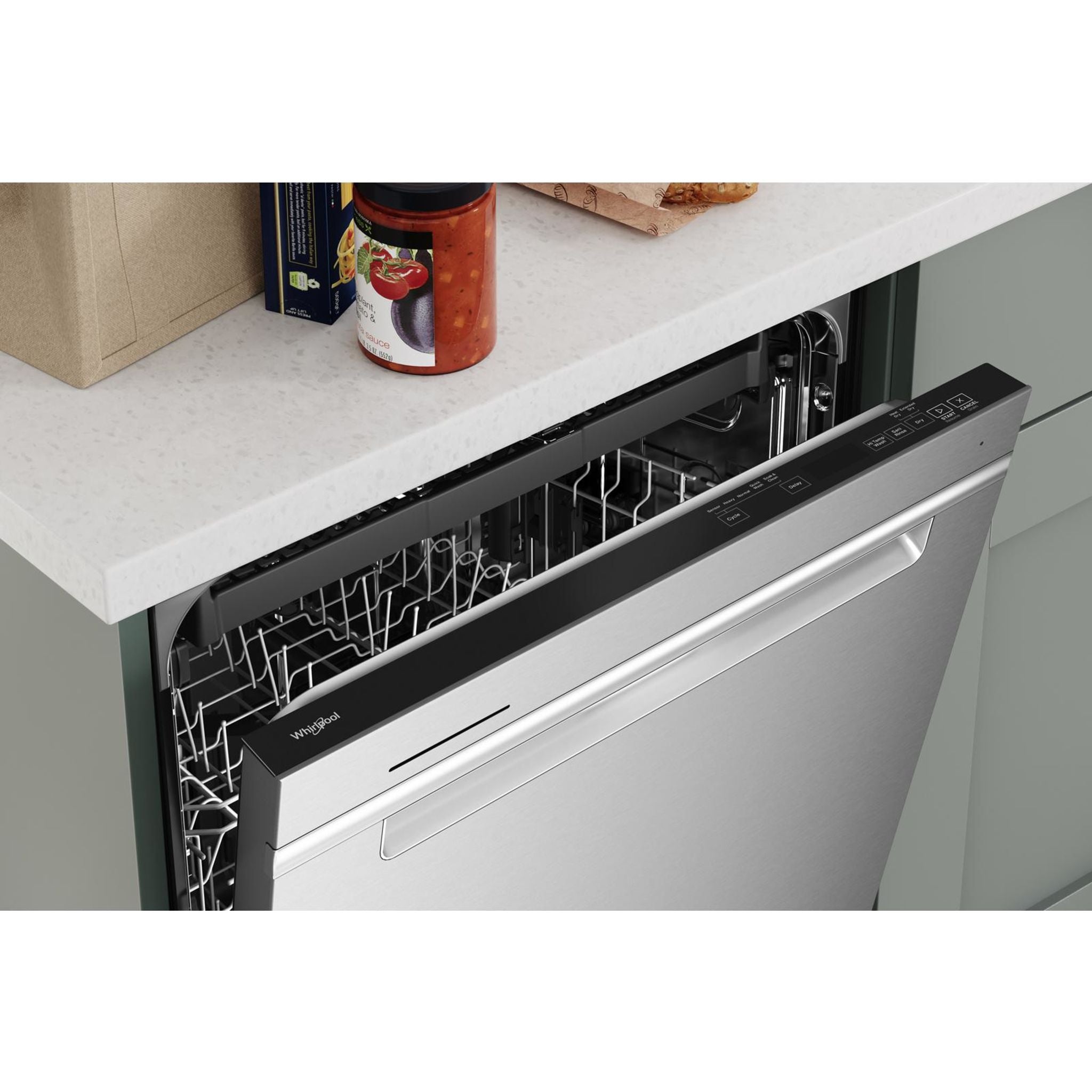 Whirlpool WDTA50SAKZ Stainless Steel Built-In Dishwasher - Energy Star Certified, Ultra Quiet 50 dBA, 14 Place Settings - Perfect for Large Families & Entertaining Guests