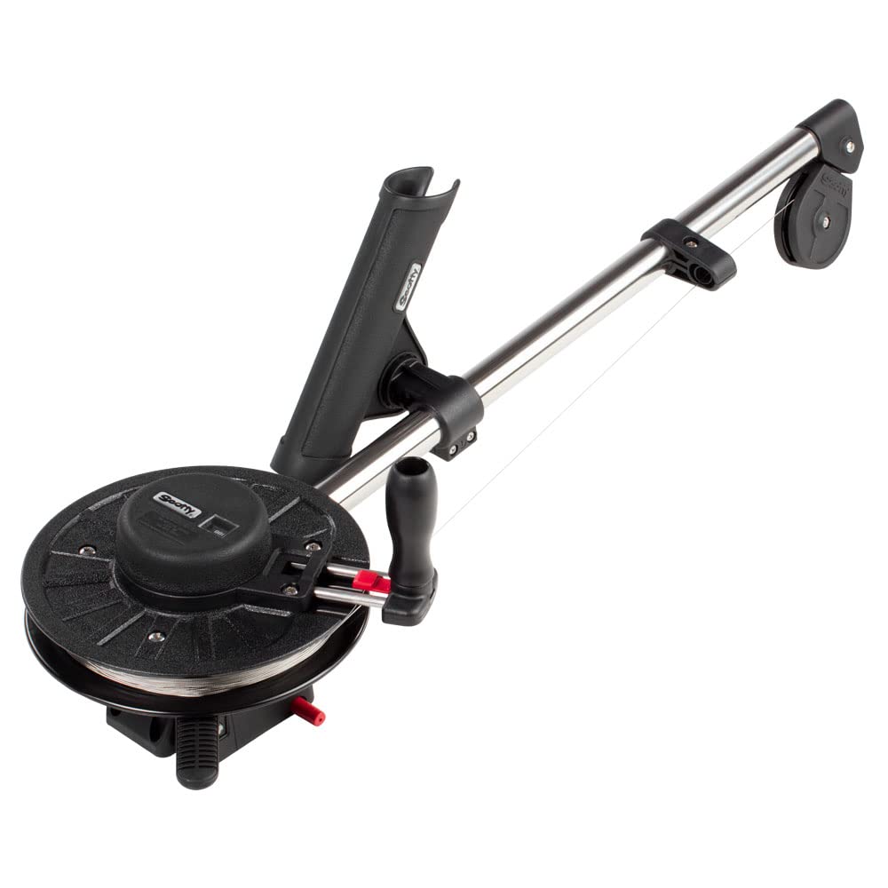 Scotty #1085 Strongarm Manual Downrigger with 30-Inch Boom and Rod Holder - Heavy Duty Fishing Downrigger for Trolling, Salmon Fishing, and Deep Water Angling - Black