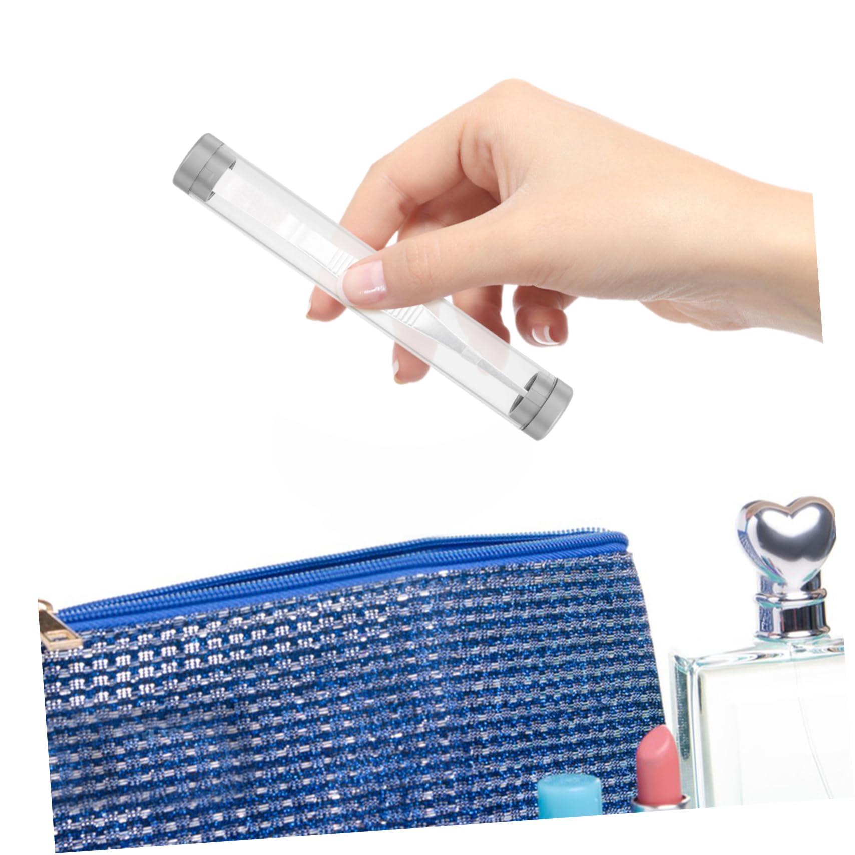 Beavorty Clear Eyelash Tweezers Storage Case with Cap - Travel-Friendly Tube for Lash Extensions, Manicure Tools & Bead Organizer | Perfect for Eyelash Technicians, Salon Professionals & DIY Beauty Care