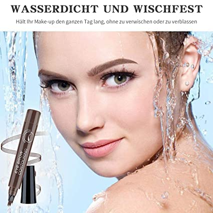 4D Microblading Eyebrow Tattoo Pen - Waterproof Fork Tip Brow Pencil for Professional Fine Sketching | Long-Lasting & Smudge-Proof | Perfect for Daily Makeup, Salon Use & Eyebrow Enhancement (Black)