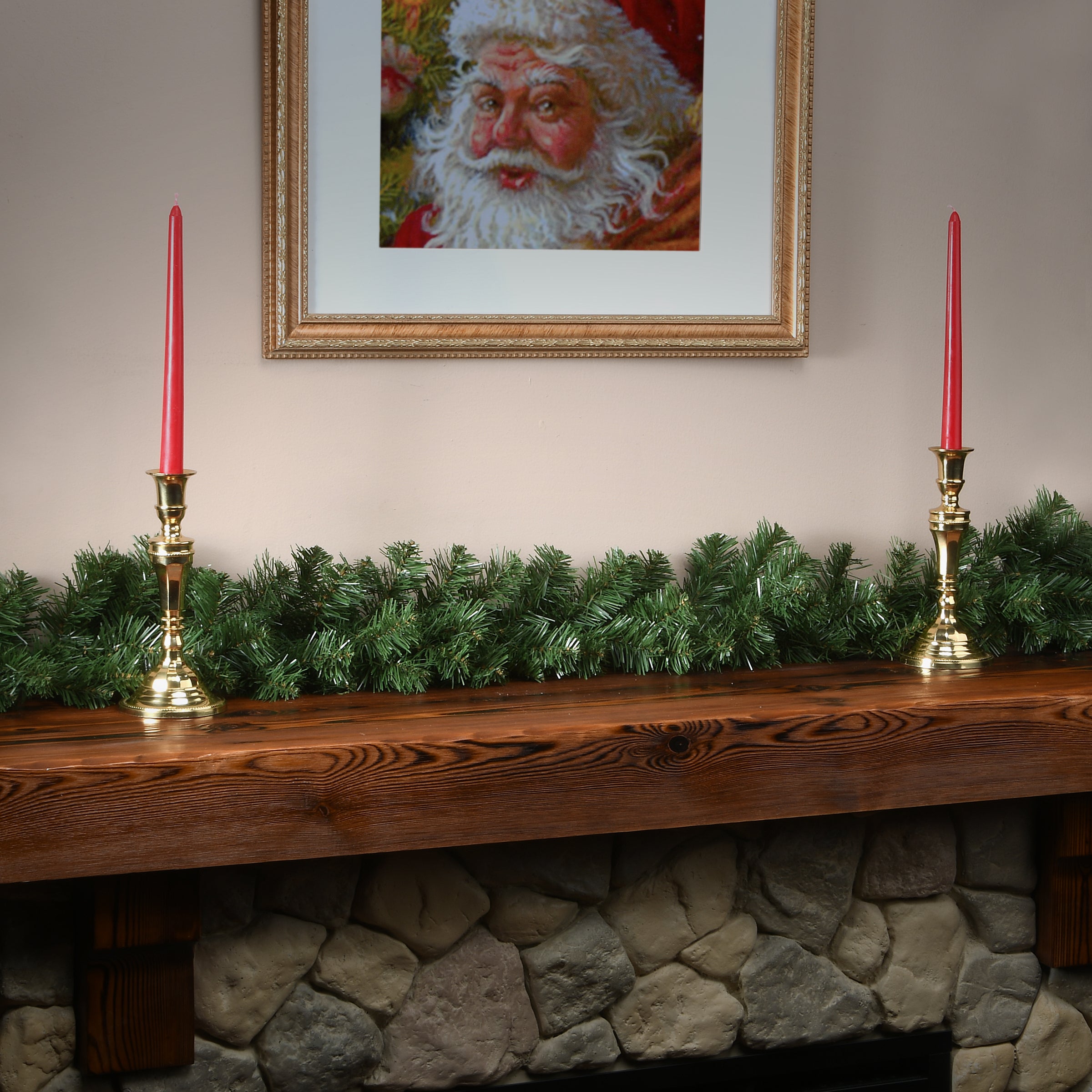 9 ft. Premium Canadian Fir Christmas Garland for Holiday Decor - Perfect for Fireplace Mantel, Staircase & Front Door Decorations
