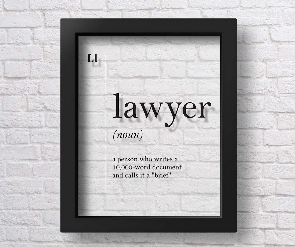 Funny Lawyer Definition Acrylic Plaque - Unique Attorney Gift for Office Desk Decor, Law School Graduation, or Appreciation Present