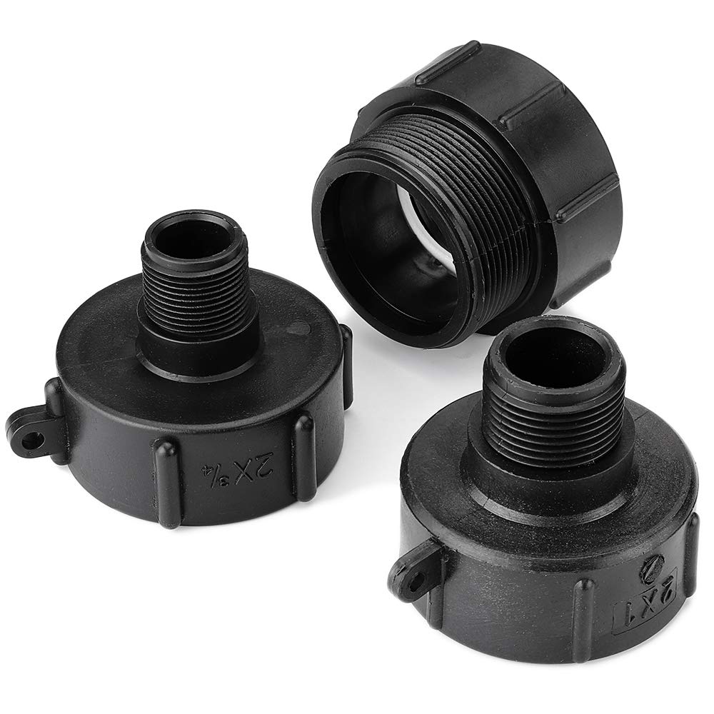 1000L S60x6 IBC Water Tank Adapter Hose Barb with Coarse Thread - Quick Connect Fitting for 1/2