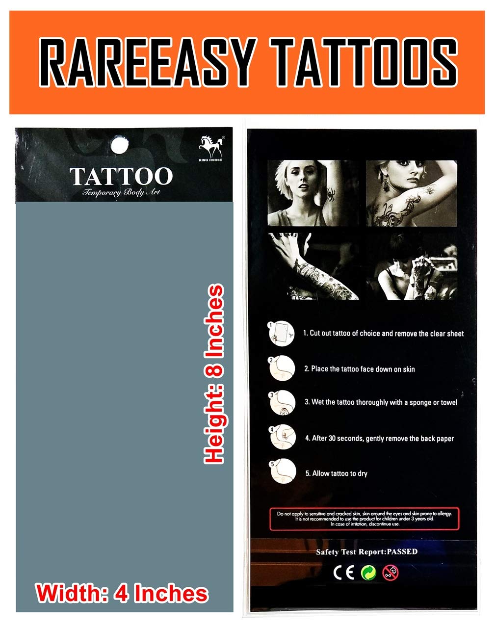 Vintage Temporary Tattoos 0-9 for Men & Women - Arm & Chest Stickers
