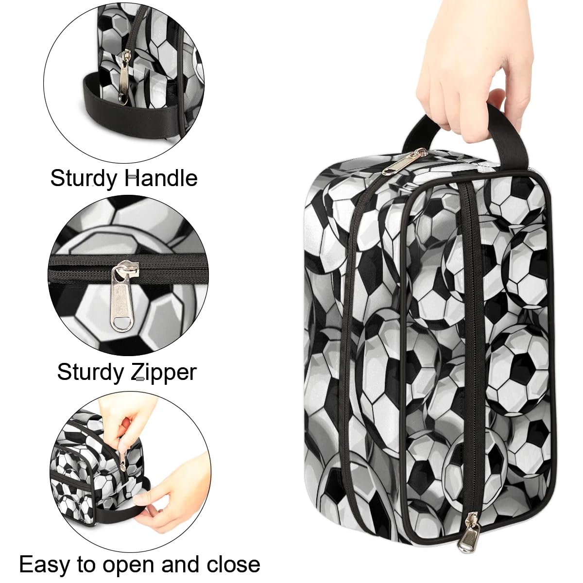 **Waterproof Hanging Toiletry Bag for Men & Boys – Soccer Travel Cosmetic & Shave Dopp Kit Organizer – Ideal for Gym, Shower, Bathroom & Carry-On Accessories – Perfect Gift for Travelers**