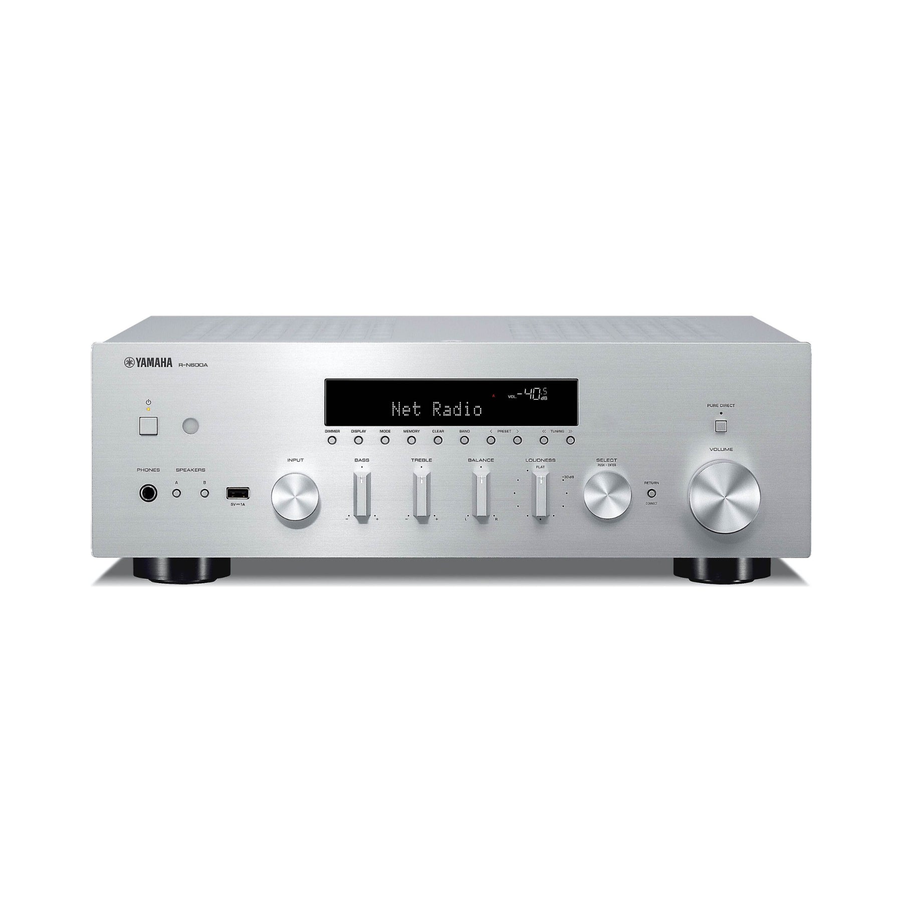 Yamaha R-N600A Hi-Fi Network Stereo Receiver - Wireless Streaming, High Power Audio, Multi-Zone Control for Home Theater & Music Listening