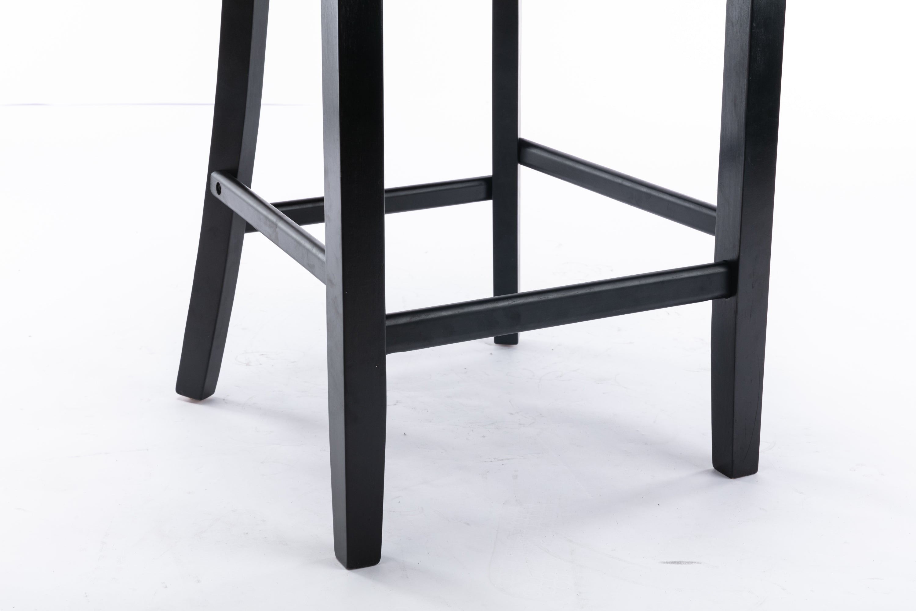 Contemporary Velvet Upholstered Bar Stools with Button Tufted Back & Wooden Legs - Set of 2 Gray Bar Chairs with Chrome Nailhead Trim for Kitchen Island, Breakfast Nook & Home Bar Decor (SW1902GY)