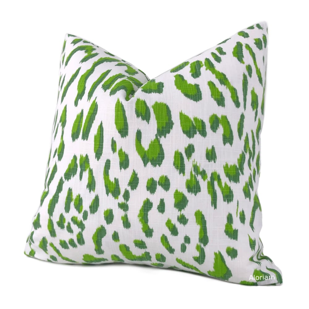 Brenner Lime Green and White Leopard Print Pillow Cover - Soft Decorative Throw Pillow Case for Sofa, Bed, Couch - Home Decor Accent for Living Room, Bedroom